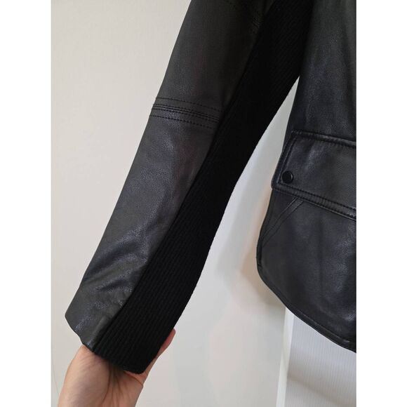 Vince Black Leather Jacket S - Picture 5 of 11
